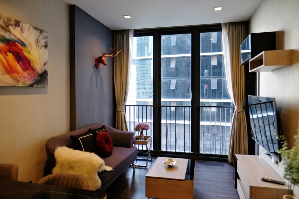 For RentCondoRama9, Petchburi, RCA : ⭐️ The Line Asoke - Ratchada ⭐️1 Bedroom 35th floor New Furniture, fully furnished, ready to move in