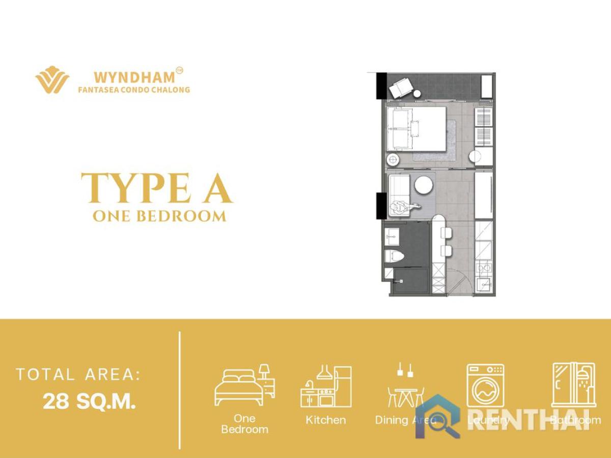 For SaleCondoPhuket : Beautiful 1bed Wyndham Fantasea Condo Chalong in Phuket: Gym, Pool & Security