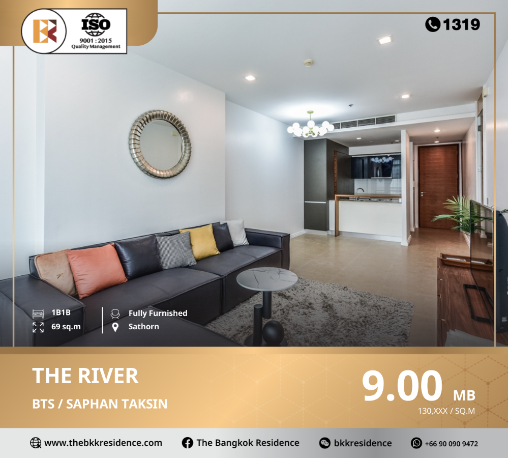 For SaleCondoWongwianyai, Charoennakor : The River, River View Condo Near BTS Saphan Taksin