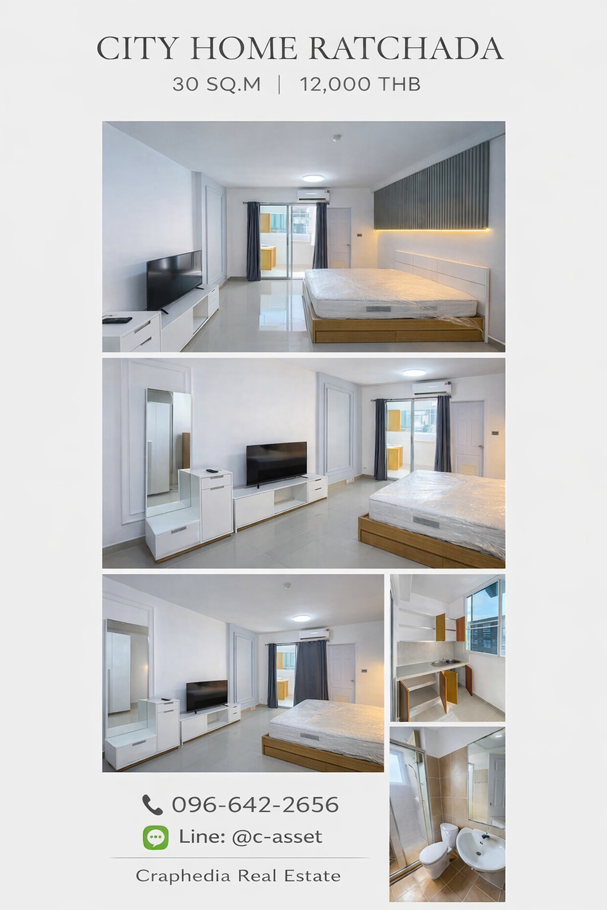 ให้เช่าคอนโดรัชดา ห้วยขวาง : YR4623 ให้เช่าห้อง ซิตี้ โฮม รัชดา 10 City Home Ratchada 10 11000