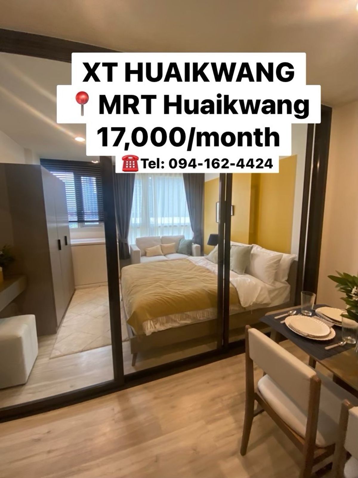 ให้เช่าคอนโดรัชดา ห้วยขวาง : XT HUAIKWANG เอ็กซ์ที ห้วยขวาง  18,000บาท ติดMRT ห้วยขวาง เดินทางสะดวกที่สุด!!!! ☎️Tel/Line: 094-162-4424