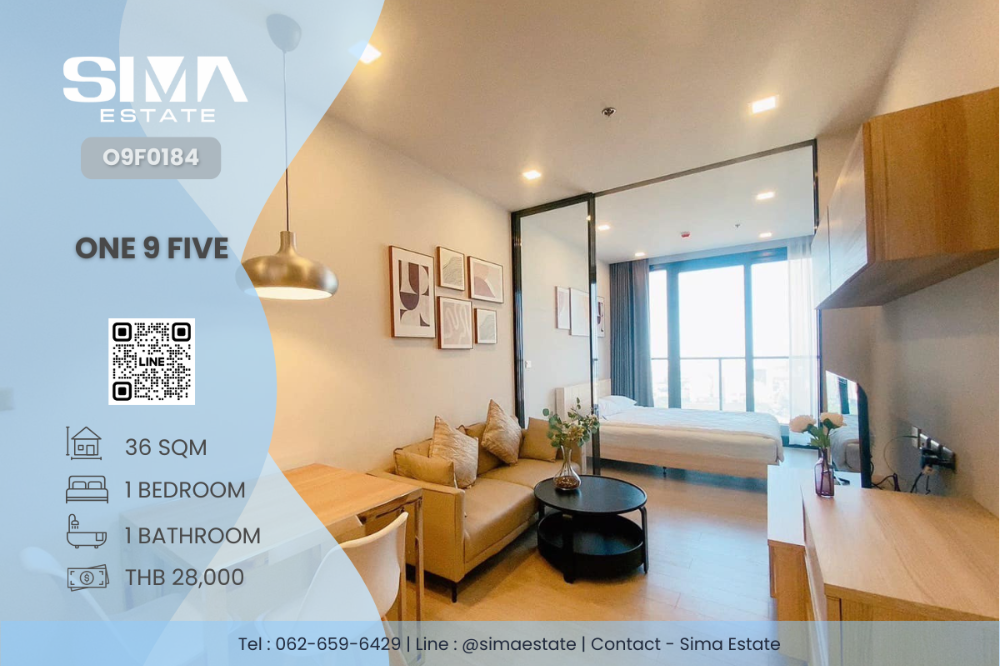 For RentCondoRama9, Petchburi, RCA : For rent ☁️One 9 Five☁️High floor room, well decorated, ready to move in☀️