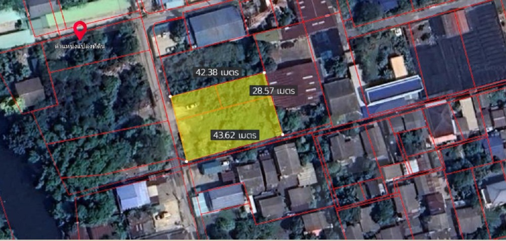 For SaleLandRathburana, Suksawat : Land for sale, 298 sq.w., Suk Sawat Road 14 or Rama 2 Road, Soi 18, area 297.8 sq.w., rectangular land