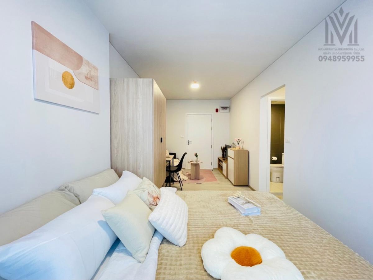 For RentCondoVipawadee, Don Mueang, Lak Si : 🔥🔥🔥 For rent, Plum Condo, Chaeng Watthana-Don Mueang, near Don Mueang Airport, Red Line, fully furnished, ready to move in, beautiful room, Building B, 4th floor, only 8,000 baht, pets not allowed.