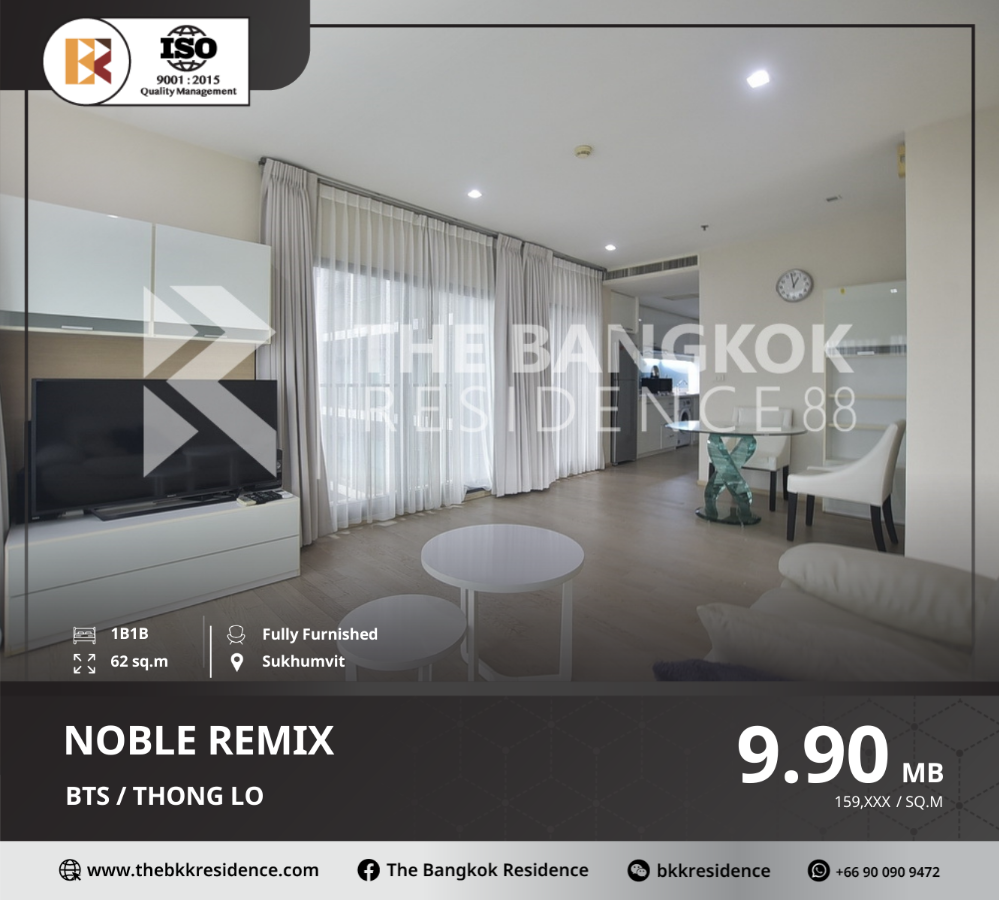 For SaleCondoSukhumvit, Asoke, Thonglor : Noble Remix – Ready to Move In, Close to BTS Thonglor