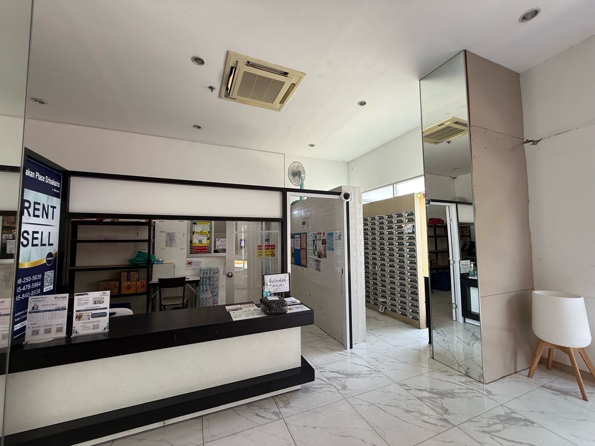 For RentCondoPattanakan, Srinakarin : Condo for rent Asgarn Place Srinakarin, the room on the 2nd floor, size 26.31 sqm, near Tesco Lotus Phatthanakan 10min walk to  BTS huamak