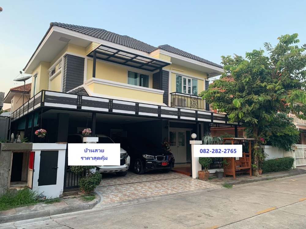 For SaleHouseNawamin, Ramindra : 52 sq m, 3 bedrooms, 3 bathrooms, 2-storey detached house, Private Panya-Ram Intra, near Fashion Island, Safari World