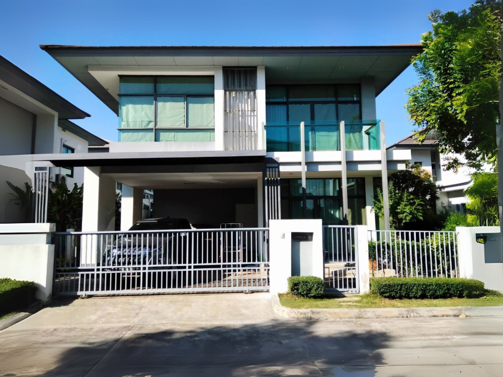 For SaleHouseChaengwatana, Muangthong : For sale: Setthasiri Chaengwattana-Prachachuen, a modern style single house with built-in furniture throughout the house, located on the Si Saman Expressway.