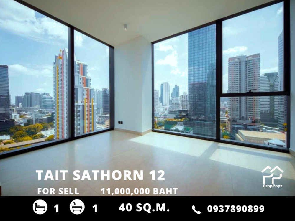 ขายคอนโดสาทร นราธิวาส : Tait Sathorn 12 / ปรับราคาโค้งสุดท้าย! Luxury Pet Friendly ห้องมุมวิวโล่ง เห็นตึกมหานคร ใกล้ BTS เซนต์หลุยส์ / 1ห้องนอน 40ตร.ม. โทร 0937890899