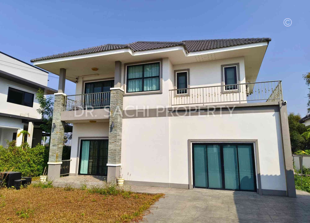 For SaleHouseChiang Rai : Selling/renting a detached house with 2 floors near Rong Khun Temple 106.6 sq.wah., good atmosphere, beautiful view with furniture And electrical appliances