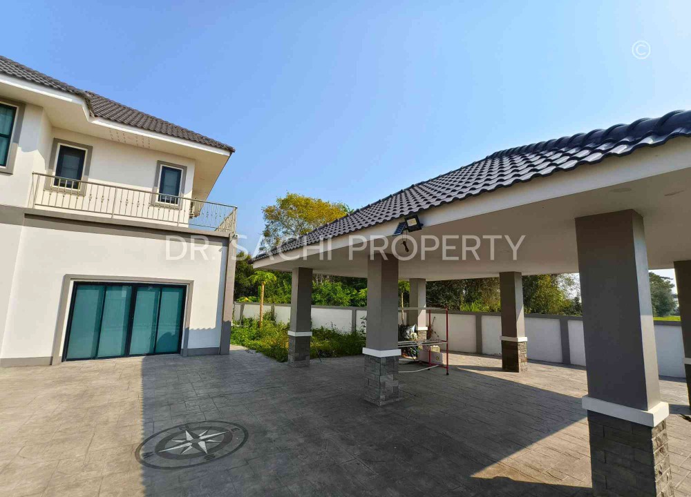 For SaleHouseChiang Rai : Selling/renting a detached house with 2 floors near Rong Khun Temple 106.6 sq.wah., good atmosphere, beautiful view with furniture And electrical appliances