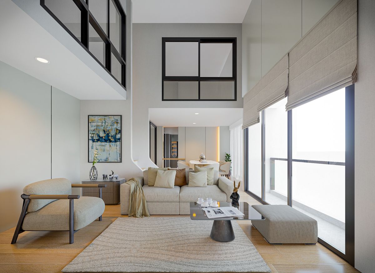 For RentCondoRama9, Petchburi, RCA : #Condo for rent One9Five Asoke-Rama9 near MRT Rama 9 - 1 bedroom, 1 bathroom - 4th floor, room size 36 sq m. - Fully furnished, rental price 30,000 baht/month