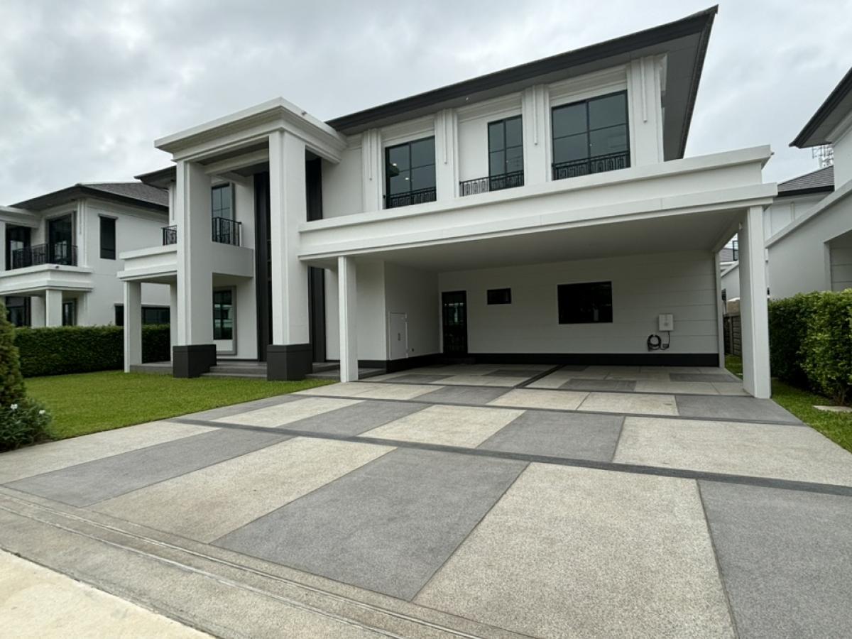 For RentHouseLadkrabang, Suwannaphum Airport : Luxury house for rent, Setthasiri Bangna-Suwanabhumi project, MAJESTY style house (319 sq m), new house, never occupied 🏡 Land size: 99 sq m. - 4 bedrooms, 5 bathrooms