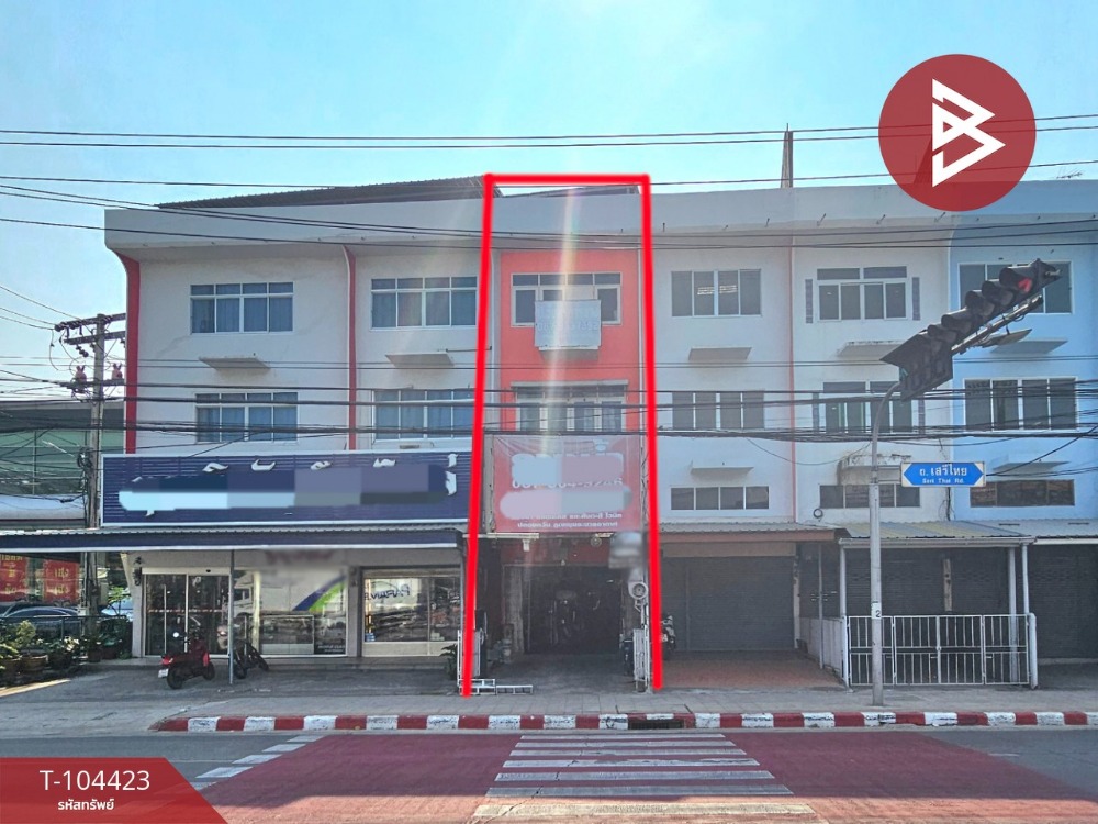 For SaleShop HouseLadprao101, Happy Land, The Mall Bang Kapi : Commercial building for sale, 3 floors, area 42 sq m, Bang Kapi, Bangkok