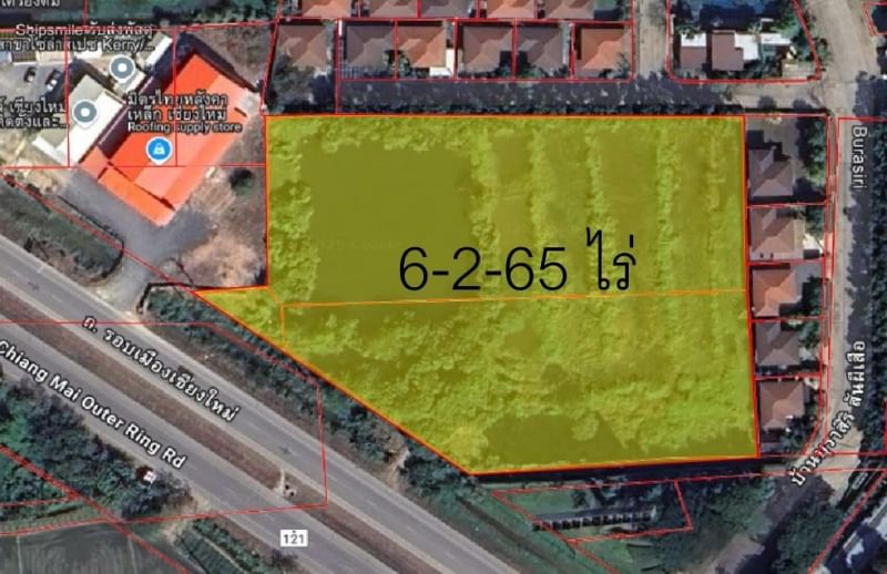 For SaleLandChiang Mai : Vacant land 6-2-65 rai, Chiang Mai Ring Road, San Phisuea Subdistrict, Mueang District, Chiang Mai Province