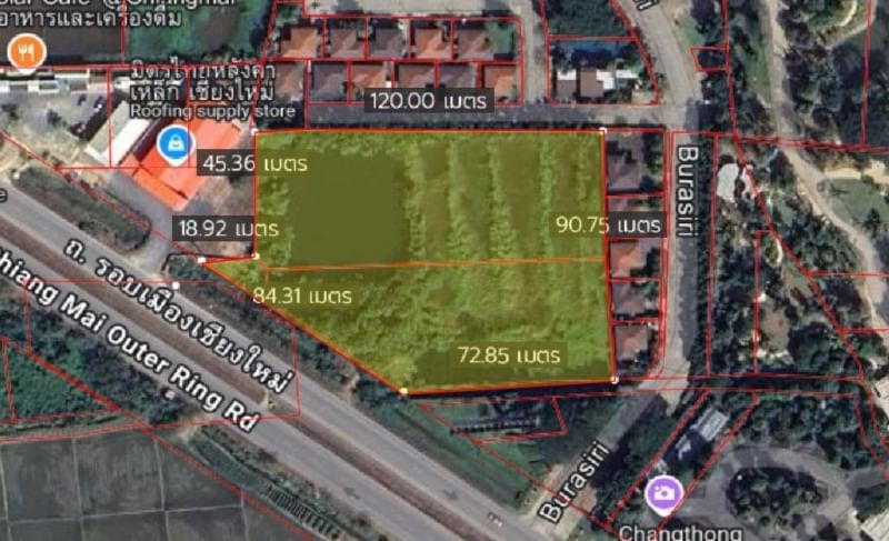ขายที่ดินเชียงใหม่ : ที่ดินเปล่า 6-2-65 ไร่ ถ.รอบเมืองเชียงใหม่ ตำบลสันผีเสื้อ อำเภอเมือง จังหวัดเชียงใหม่