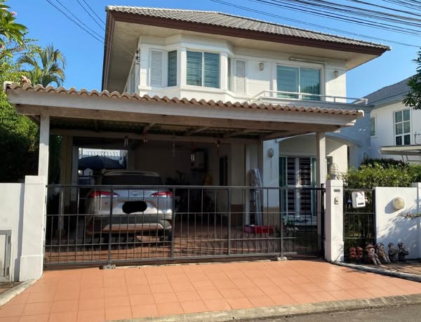 For RentHouseChaengwatana, Muangthong : Single house for rent, Chuenchuen Modus project, Chaengwattana, air-conditioner, full furniture, 3 bedrooms, 3 bathrooms, rental price 26,000 baht