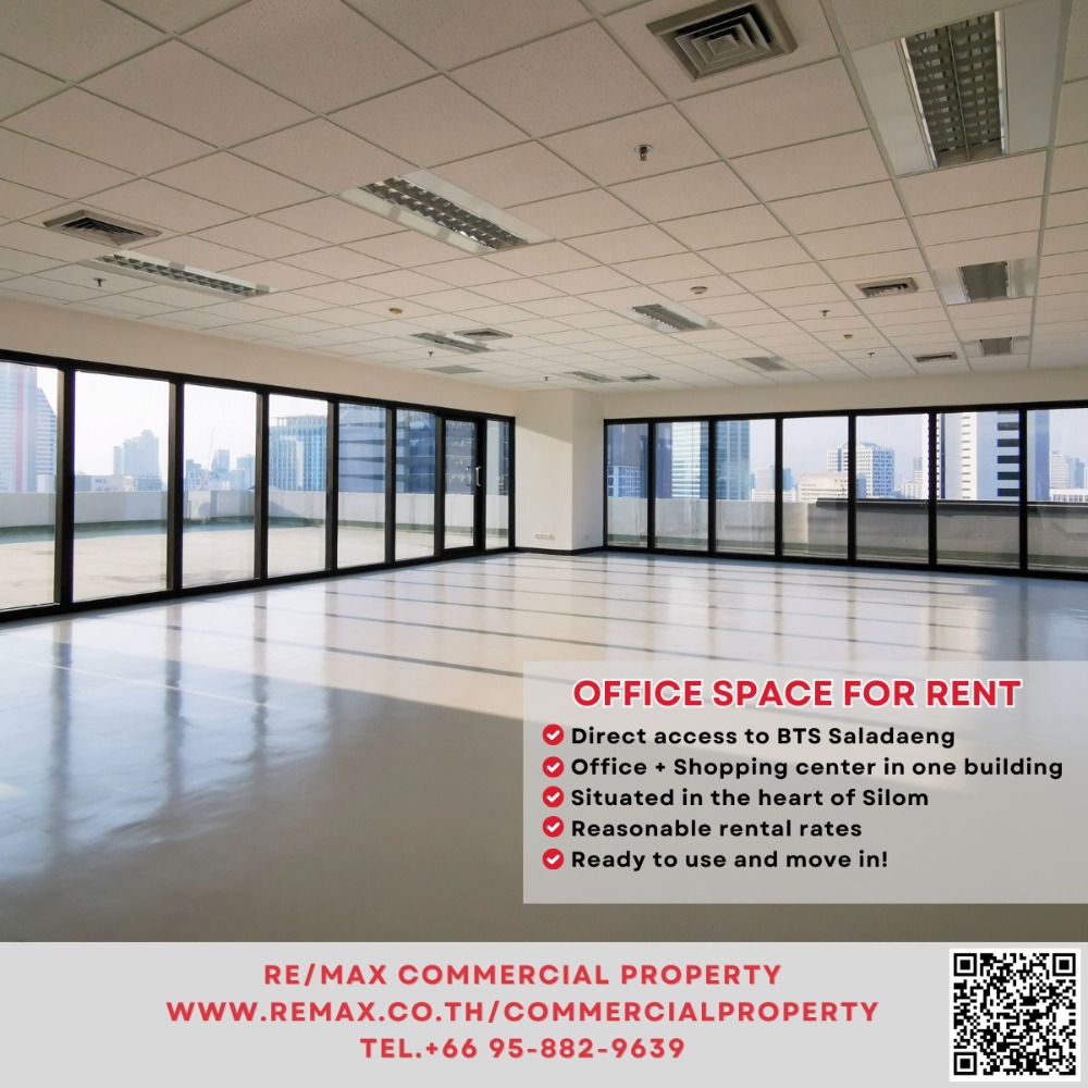 For RentOfficeSilom, Saladaeng, Bangrak : Office Space for Rent in the Heart of Silom - Direct access from BTS Saladaeng