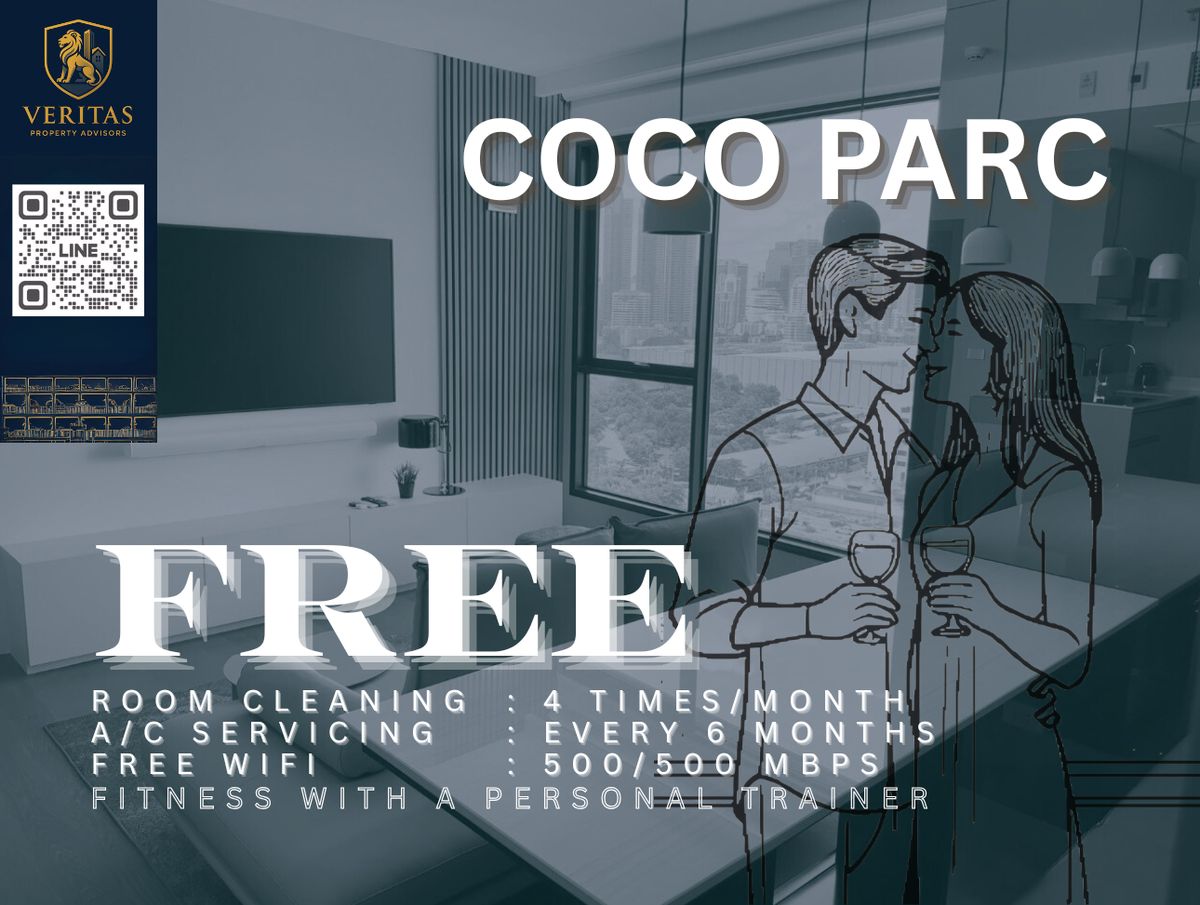 ให้เช่าคอนโดคลองเตย กล้วยน้ำไท : ✨ สัมผัสชีวิตเหนือระดับ ใจกลางมหานคร! เช่า COCO PARC ห้องมุม 2 นอน วิวเปิดโล่ง เฟอร์ฯ แบรนด์โลก บริการครบครัน เพียง 1 สถานีถึง One Bangkok! ✨