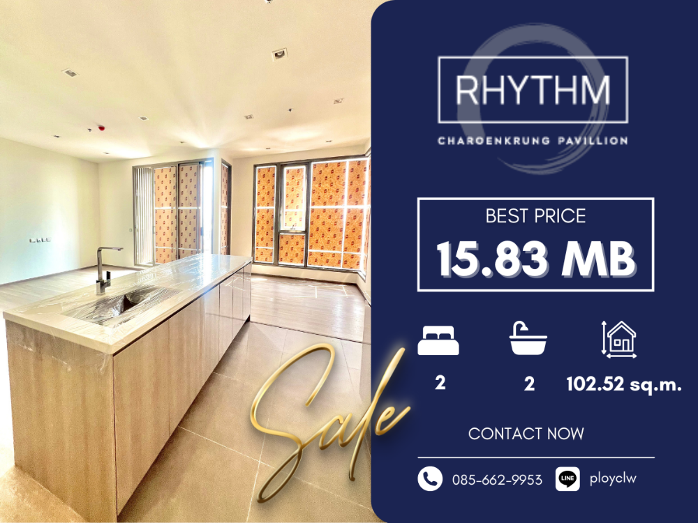 For SaleCondoSathorn, Narathiwat : ⭐Best Price⭐Rhythm Charoenkrung, 2 Bed, 102.52 sq.m. | Call/Line: 0856629953
