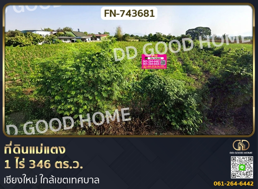 For SaleLandChiang Mai : Land Mae Taeng 1 rai 346 sq w. Chiang Mai near the municipality