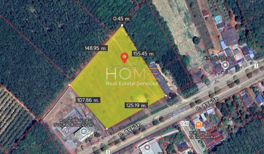 For SaleLandRayong : Land next to Sukhumvit Road Klaeng Rayong / (SALE) NEWC393