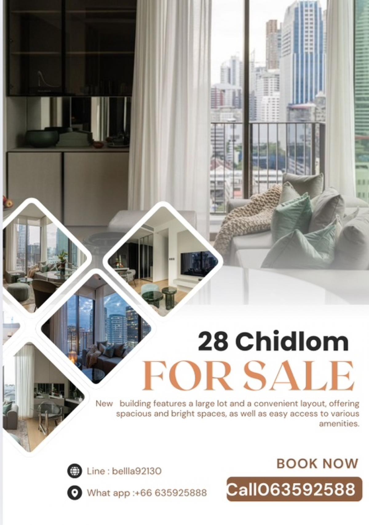 ขายคอนโดวิทยุ ชิดลม หลังสวน : 𝐅𝐨𝐫 𝐒𝐞𝐥𝐥 : 28 Chidlom  2Bed Bath 74sqm best price in market 23.99 MB