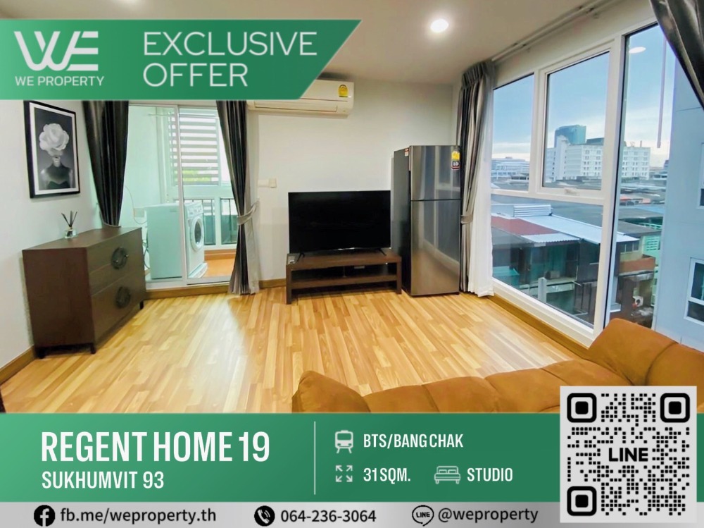 For SaleCondoOnnut, Udomsuk : Beautiful corner room, open view, fully furnished⭐Regent Home 19 Sukhumvit 93 (Regent Home 19 Sukhumvit 93)