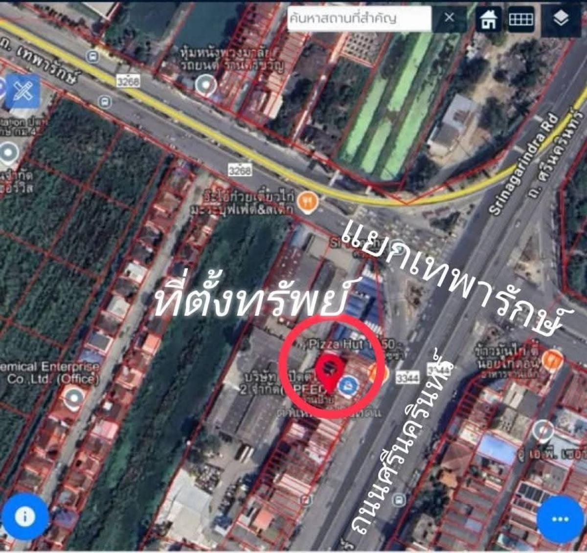 For SaleShop HouseSamut Prakan,Samrong : Commercial building for sale, 4.5 floors (2 adjacent units), near Theparak Intersection, area 62.2 sq m.