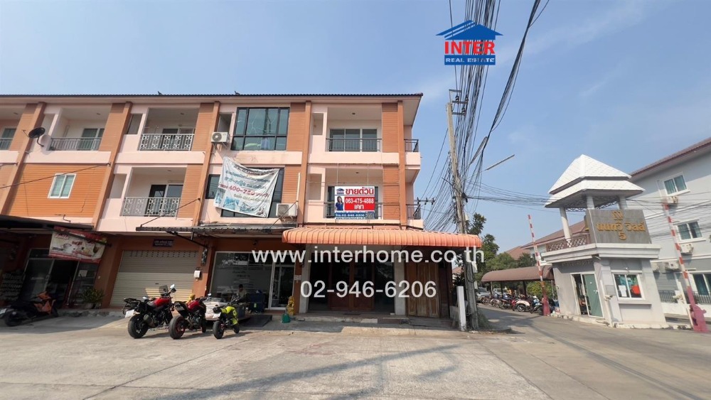 For SaleShop HouseMin Buri, Romklao : Commercial building, 3 floors, 26.1 sq.w., Nonthawi Ville Village 5, Soi Mitmaitri 6/4, Kanchanaphisek Road, Mitmaitri Road, Nong Chok District, Bangkok