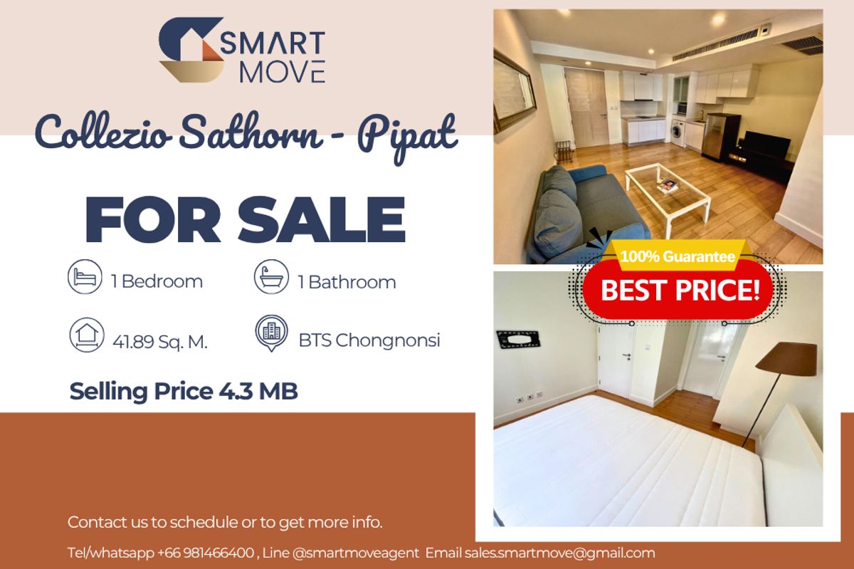 For SaleCondoSathorn, Narathiwat : 🔥FOR SALE !!🔥Code C20250100074..........Collezio Sathorn - Pipat, 1 bedroom, 1 bathroom, furnished, Special Deal!!📢📢📢