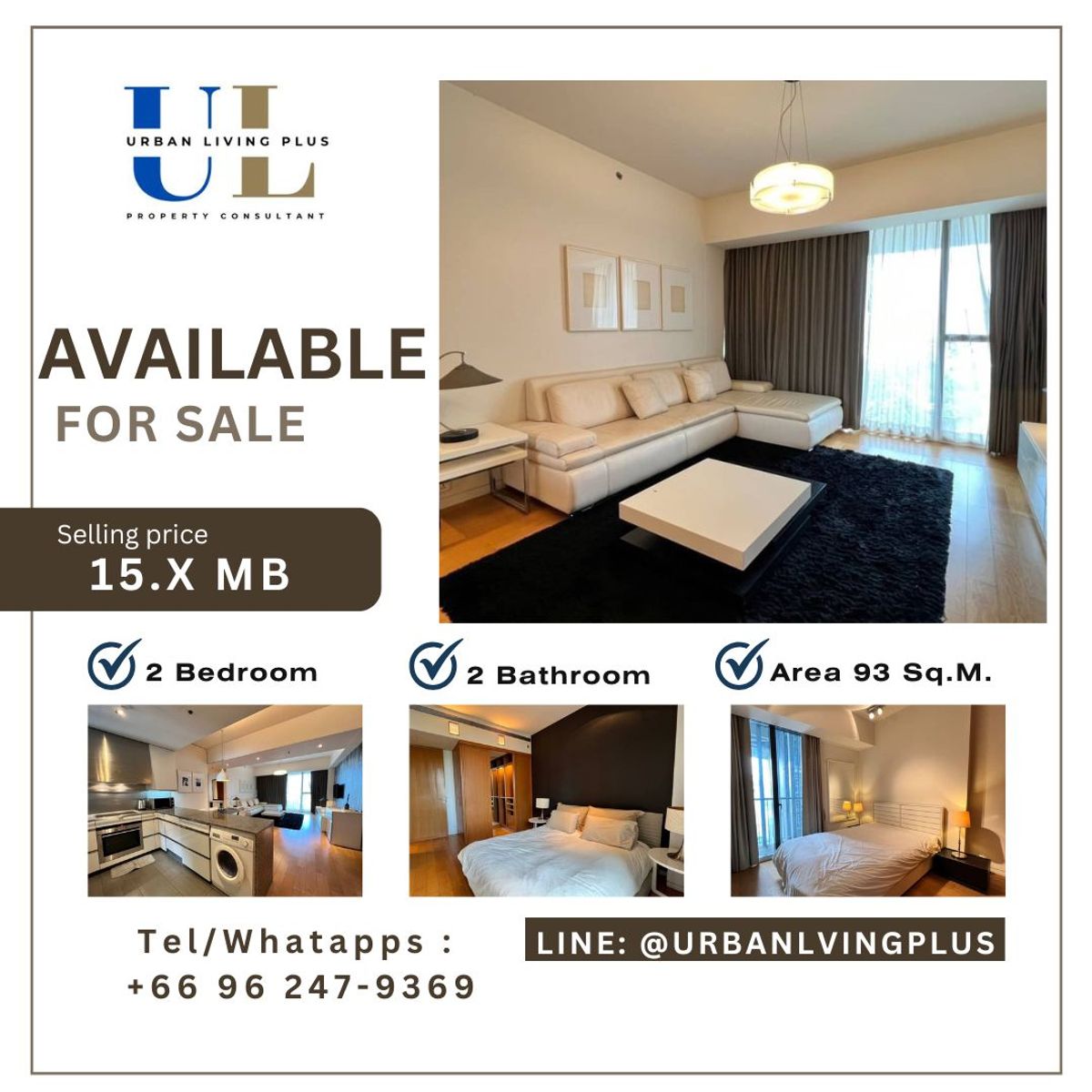 ขายคอนโดสาทร นราธิวาส : ( U20250613200 ) Tel/Line 096-2479369 , สำหรับขาย เดอะเมท สาทร , 2 ห้องนอน, 2 ห้องน้ำ, 92.22 ตร.ม. ราคาพิเศษสุดดดด !! ✨