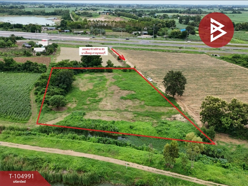 For SaleLandRatchaburi : Land for sale in the waterfront area of ​​1 rai 1 ngan 69 square wah, Ban Pong Ratchaburi, near Motorway 81