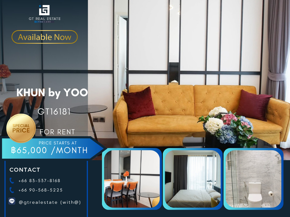 For RentCondoSukhumvit, Asoke, Thonglor : 💎 GT16181 | Luxury condo at Khun By Yoo, convenient travel, near BTS security, there is a shuttle, beautiful room, fully furnished, ready to move in!!
