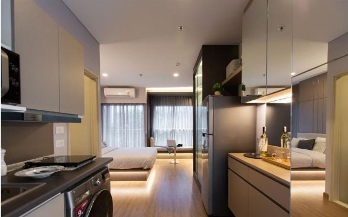 For SaleCondoChaengwatana, Muangthong : Condo for sale in Lumpini Place Chaengwattana - Pak Kred Station near Chaeng Watthana - Pak Kred 28, complete with 1 bedroom, 28 sqm. Convenient transportation, Central Chaengwattana, World Medical Hospital,