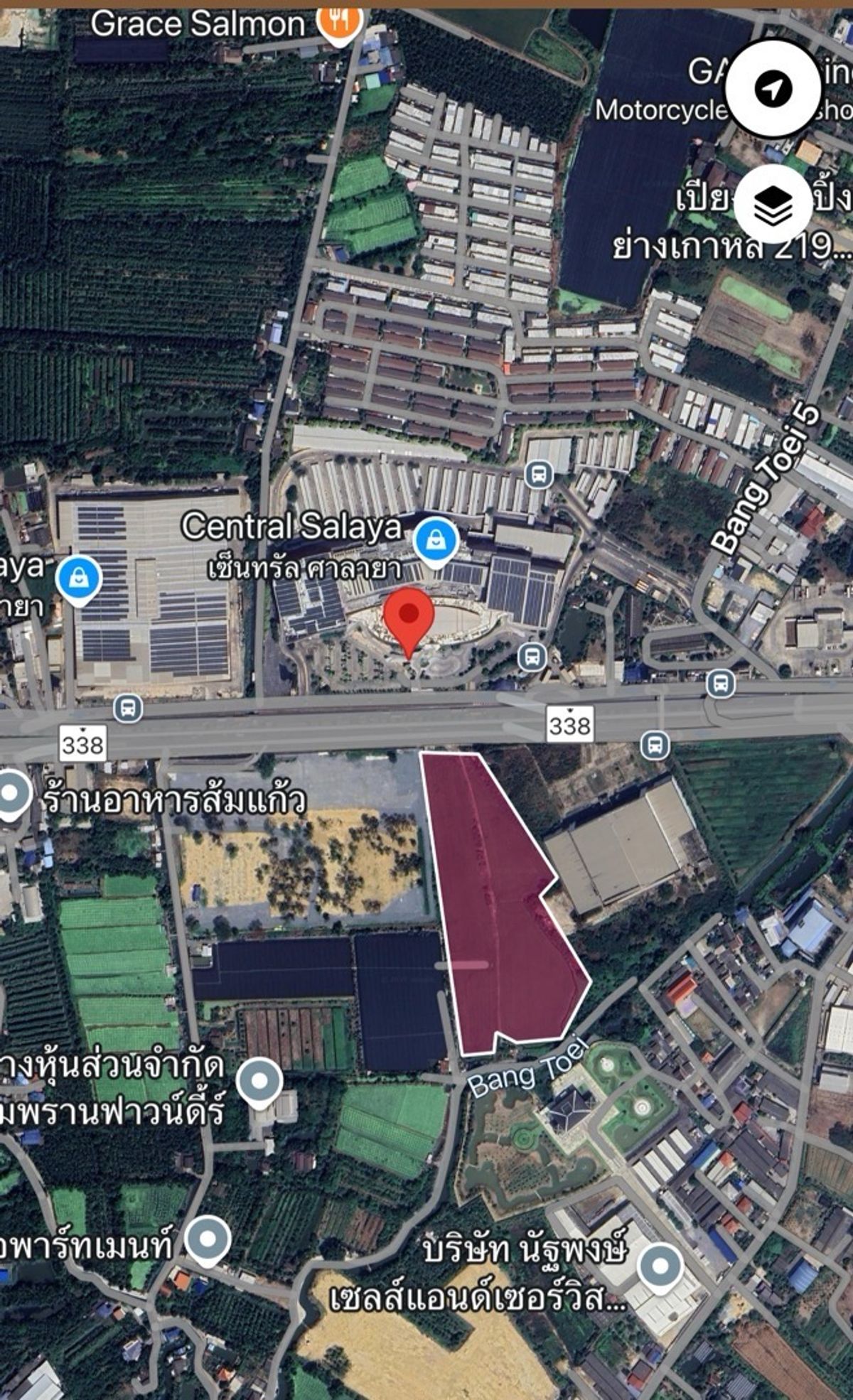 ขายที่ดินพุทธมณฑล ศาลายา : ที่ดินเปล่า ตรงข้ามเซ็นทรัลศาลายา ติดถนนบรมราชชนนี  ฝั่งขาออกจากกรุงเทพ