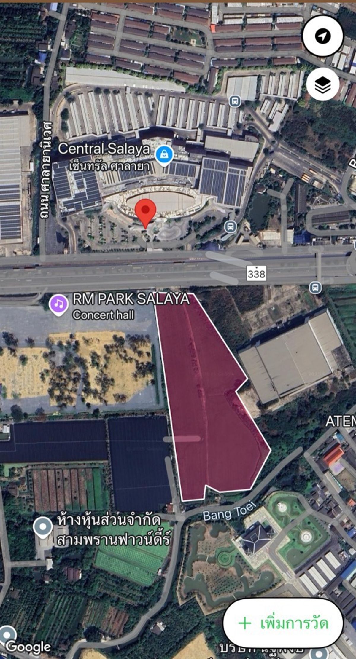 For SaleLandPhutthamonthon, Salaya : Empty land opposite Central Salaya. Next to Borommaratchachonnani Road Leave from Bangkok
