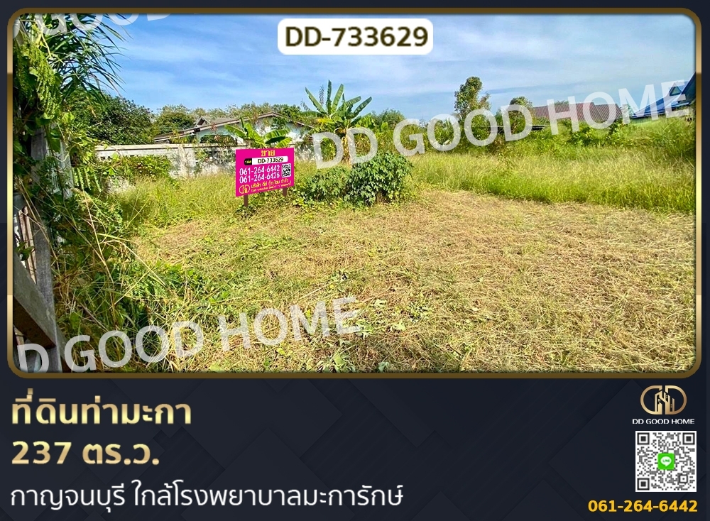 For SaleLandKanchanaburi : Land at Tha Maka 237 sq w. Kanchanaburi, near Makarak Hospital