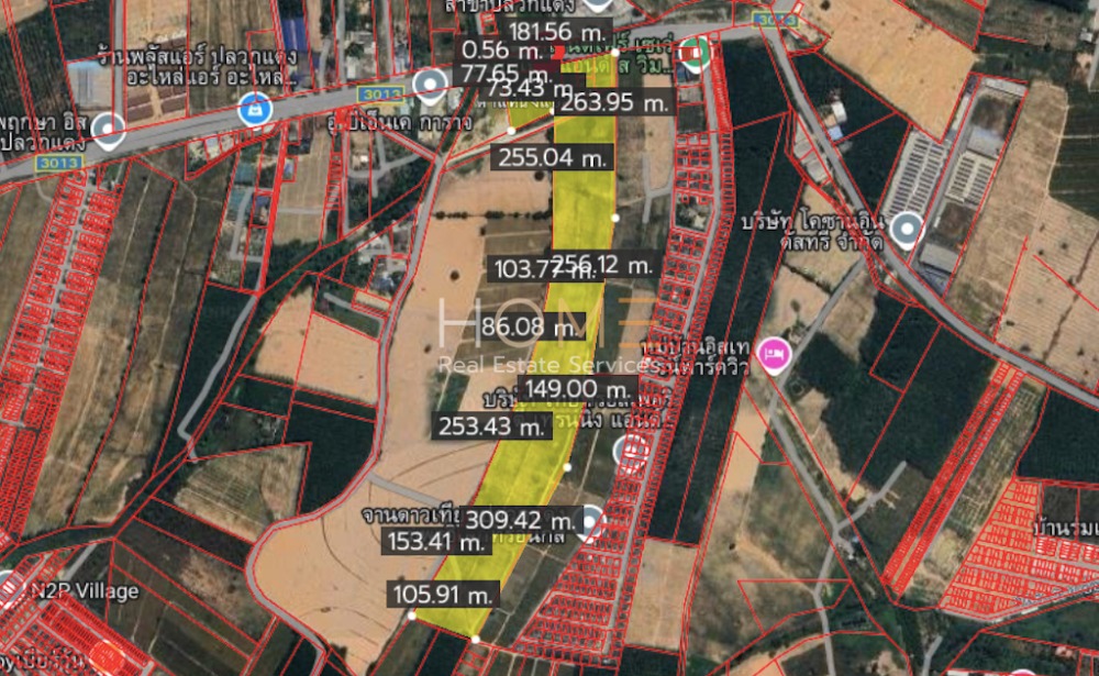 For SaleLandRayong : Land on the road 3031, termite, red, Rayong / (sell), Land on Road 3031 Pluak Daeng Rayong / (SALE) Newc419