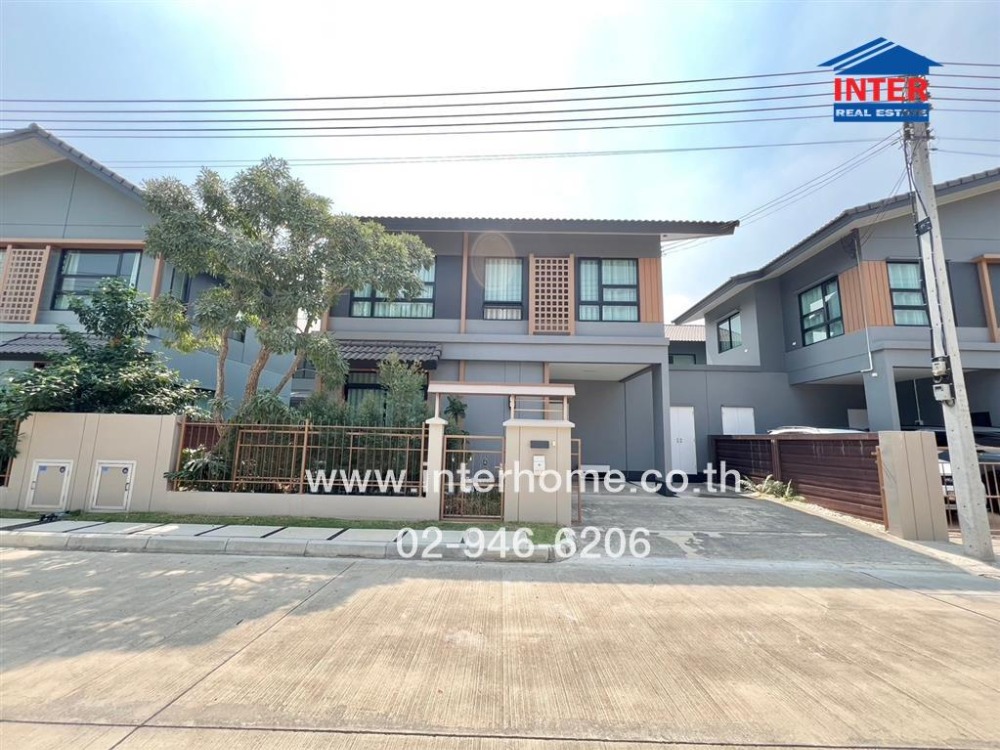For SaleHousePathum Thani,Rangsit, Thammasat : 2 -storey house, 35.5 sq.w., Anasiri Rangsit Village, near Wat Sadet Intersection Rangsit-Pathum Thani Road, Phahonyothin Road, Pathum Thani, Pathum Thani