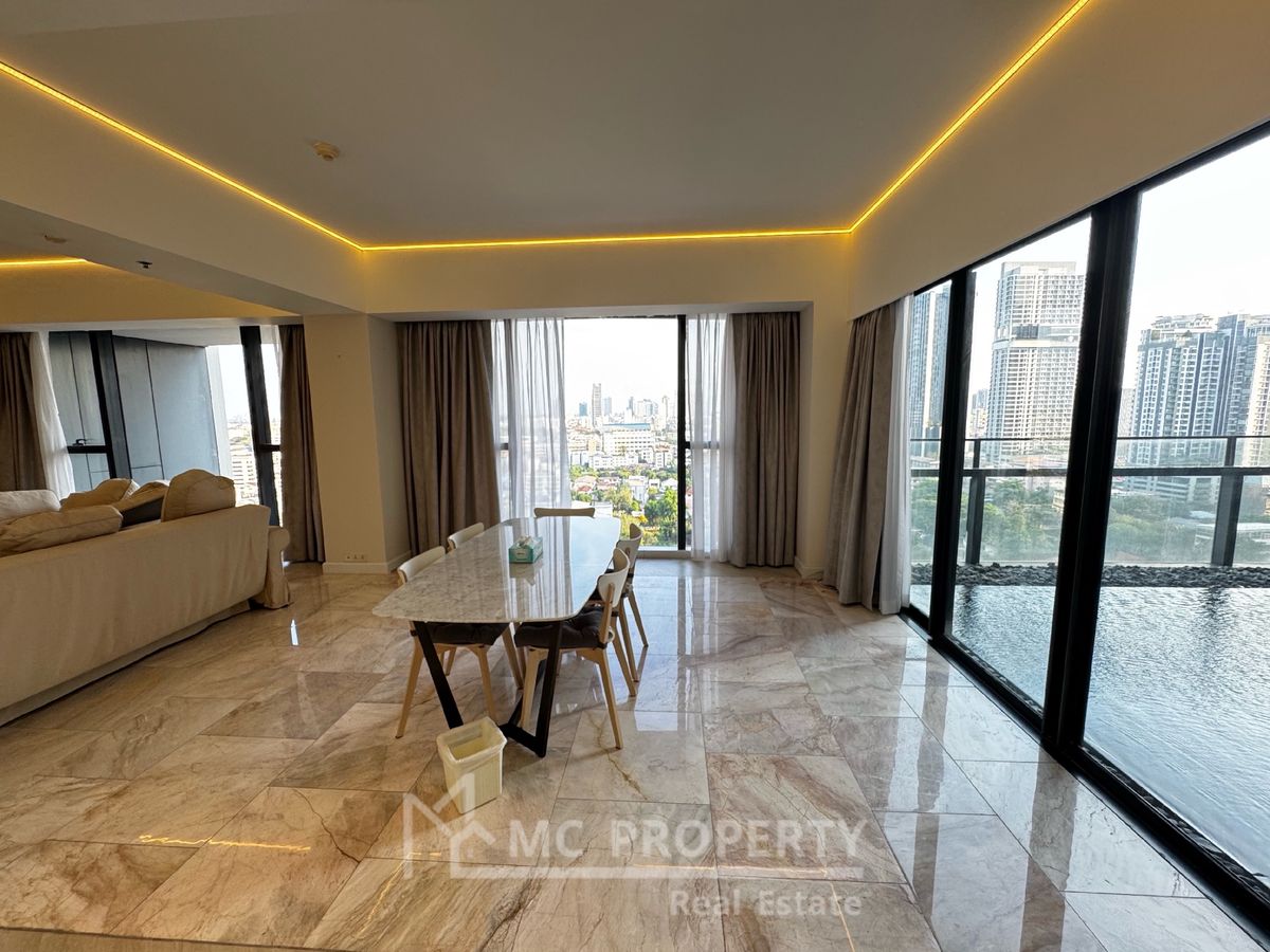 ให้เช่าคอนโดสาทร นราธิวาส : The met 3 bedroom 227sqm with private swimming pool for rent only 150,000 please contact 0816878954