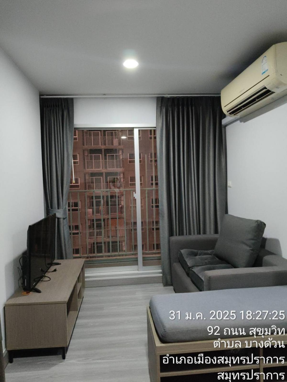ให้เช่าคอนโดสมุทรปราการ สำโรง : ให้เช่า The Trust เอราวัณ ห้องมุม พึ่ง renovate ใหม่1 bedroom 28 ตรม