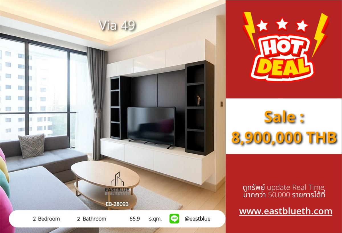For SaleCondoSukhumvit, Asoke, Thonglor : 12/02/2026, Luxury condo with 2 bedrooms in the heart of ThonglorFor sale at 8.9 million THB | For rent at 40,000 THB/month with swimming pool and fitness!