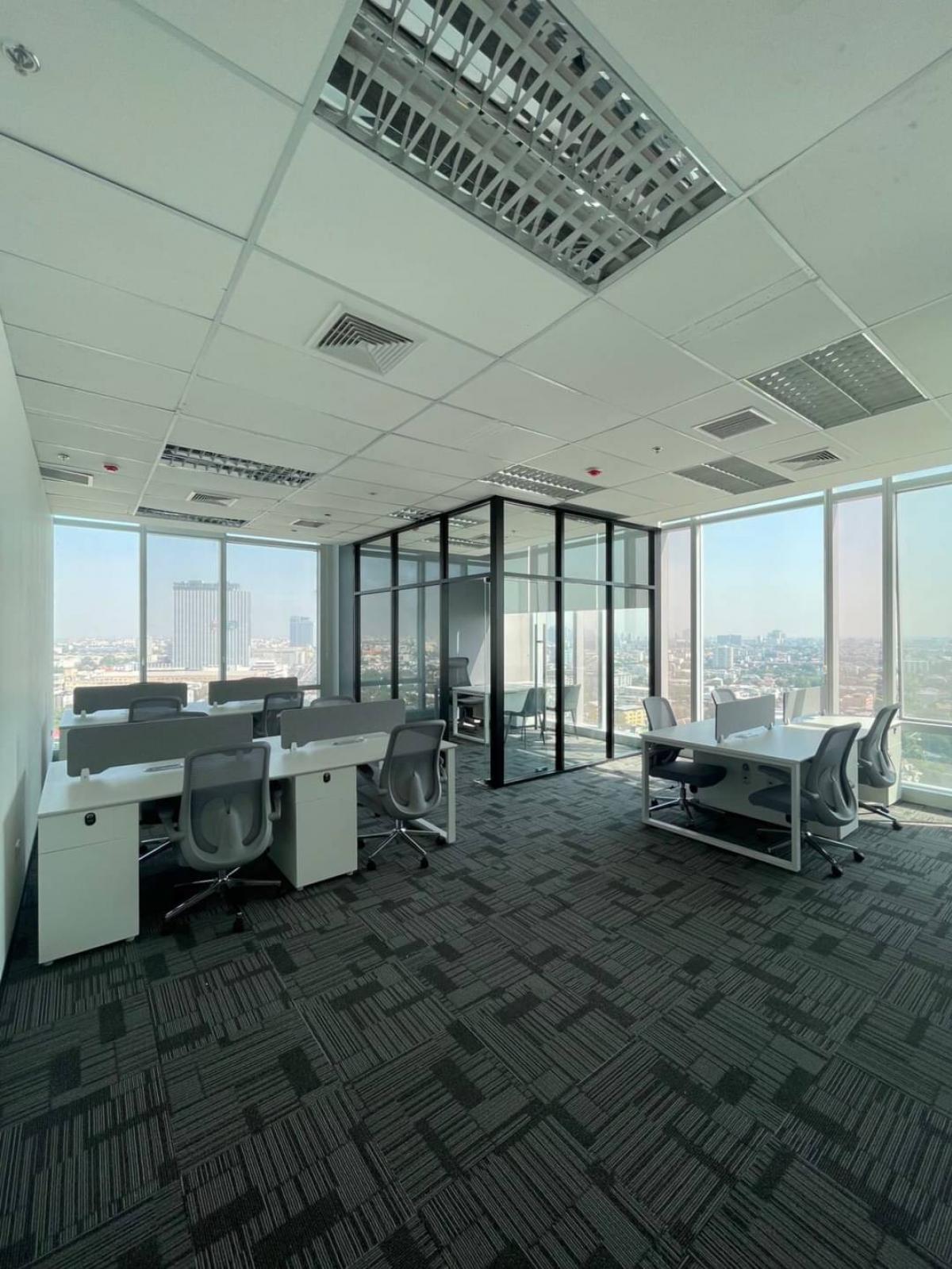 ให้เช่าสำนักงานรามคำแหง หัวหมาก : serviced office ให้เช่า ทำเล พระราม9 รามคำแหง ติดถนนใหญ่  ใกล้ airport link รามคำแหง
