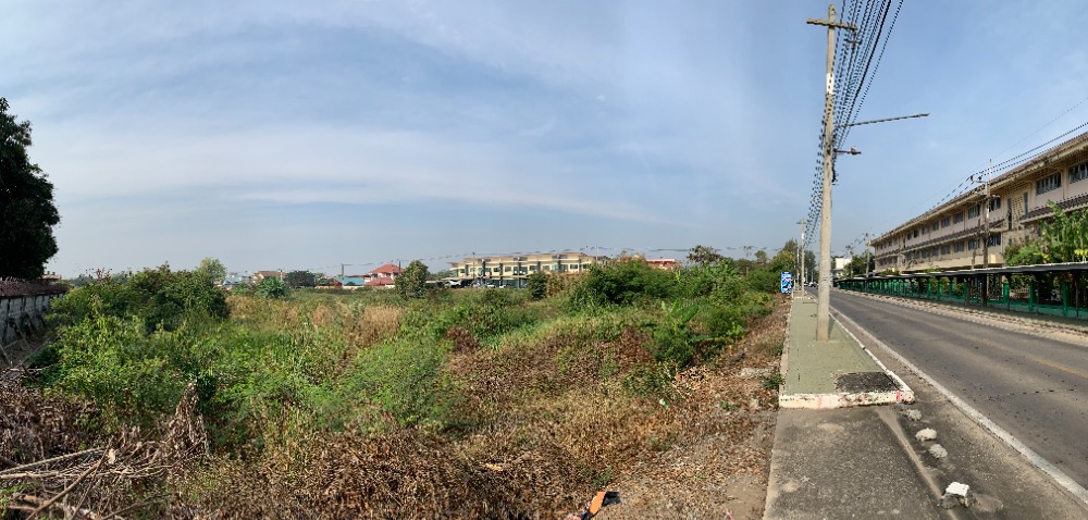 For SaleLandPathum Thani,Rangsit, Thammasat : Land for sale, next to Thesaban Road 5, Pathum Thani, area 7 - 2 - 77 rai