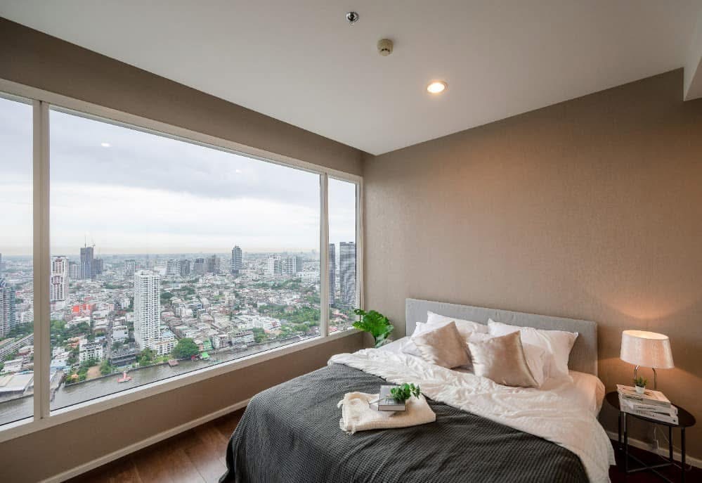 For SaleCondoSathorn, Narathiwat : For sale, luxury condo Menam Residences, 3 bedrooms, high floor, Chao Phraya River view, newly renovated, fully furnished, near BTS Saphan Taksin, near Asiatique