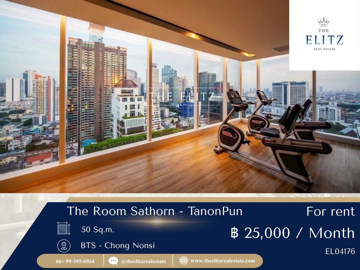 For RentCondoSathorn, Narathiwat : 💥 Rent The Room Sathorn-Tanonpun, good price 💯 Furniture Ready to go to high floor, beautiful view, convenient to travel near BTS - SURASAK 🚄