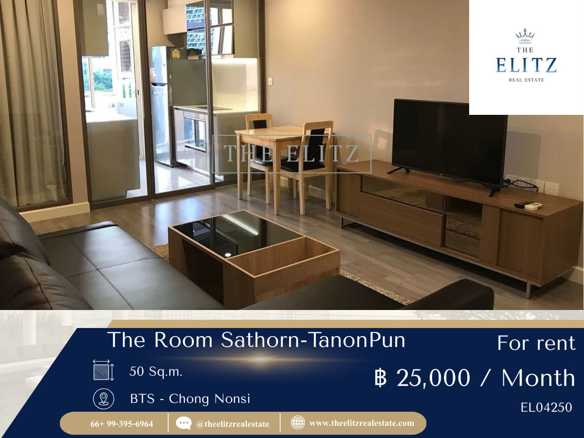 For RentCondoSathorn, Narathiwat : 💥 Rent The Room Sathorn-Tanonpun, good price 💯 Furniture Ready to go to high floor, beautiful view, convenient to travel near BTS - SURASAK 🚄