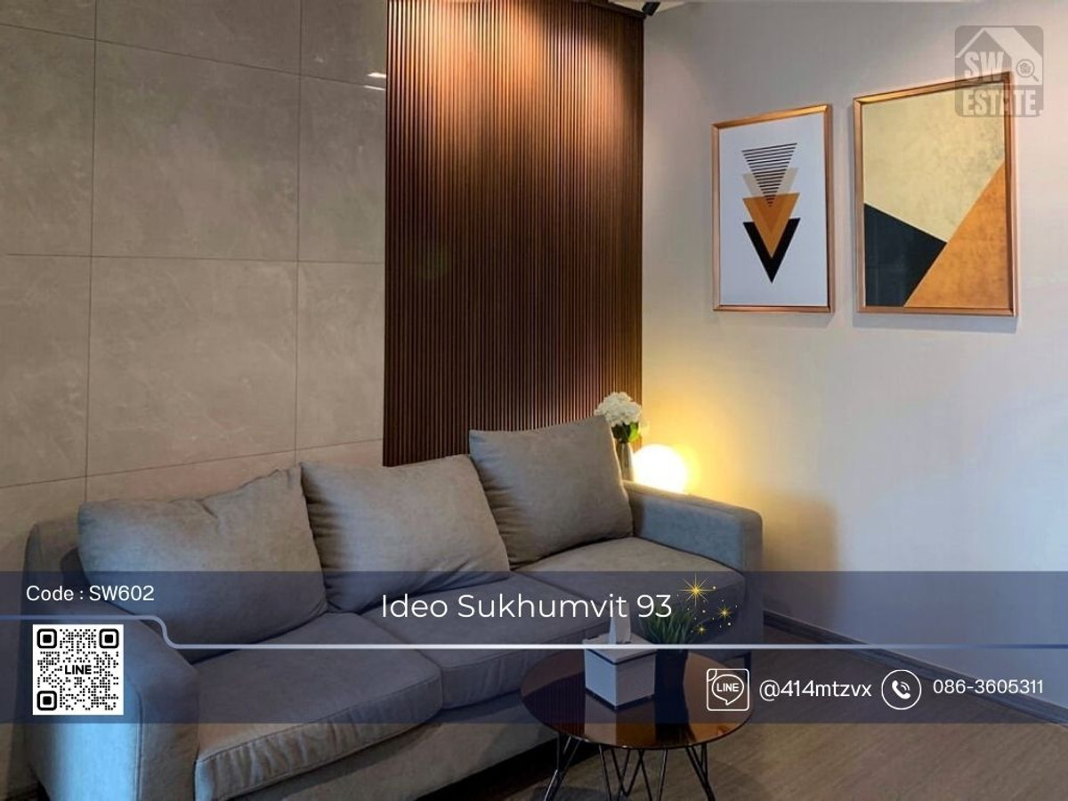 ให้เช่าคอนโดอ่อนนุช อุดมสุข : ✨️ ให้เช่าคอนโด Ideo Sukhumvit 93 แต่งสวย พร้อมอยู่✨ 