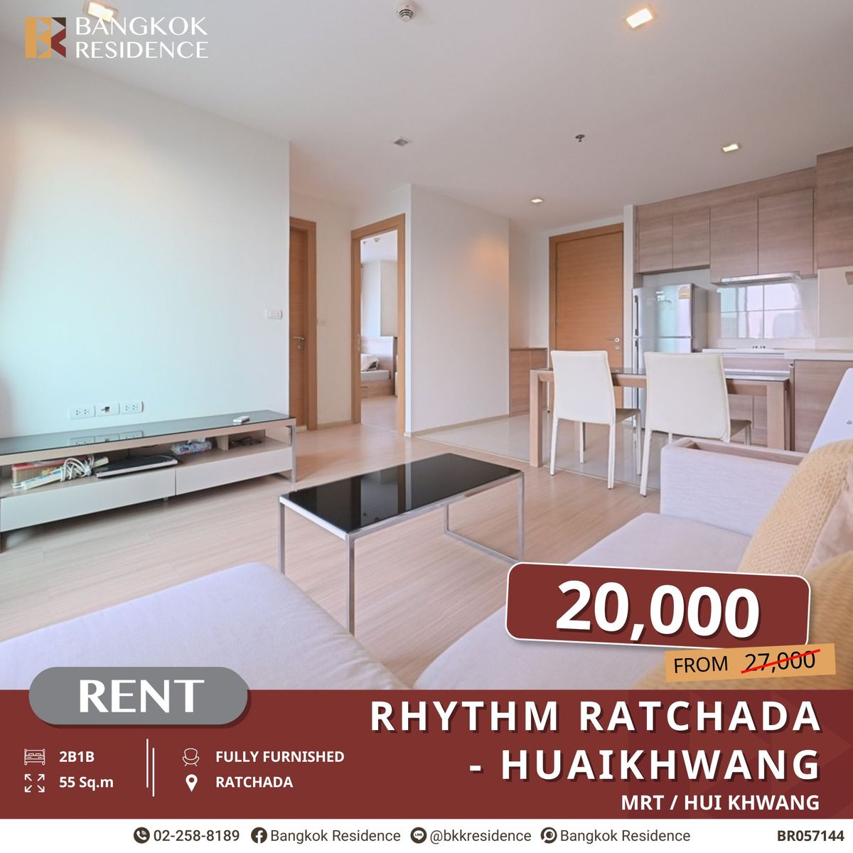 For RentCondoRatchadapisek, Huaikwang, Suttisan : Cheaper Than Market! RHYTHM Ratchada-Huaikhwang Near MRT Huai Khwang